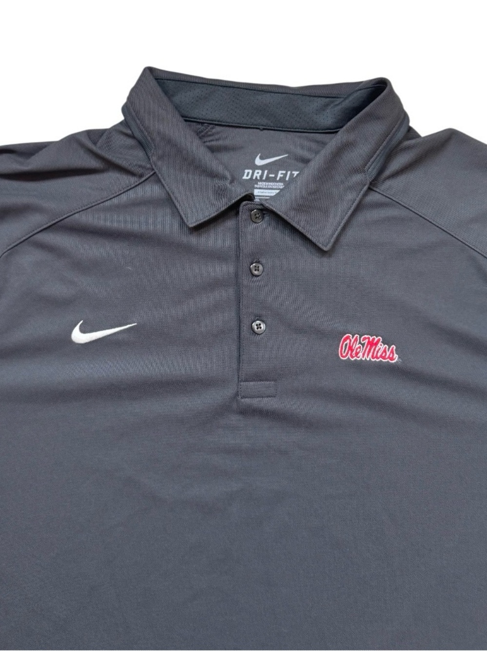 NIKE OLE MISS Rebels DriFit gray polo men’s shirt size XXL